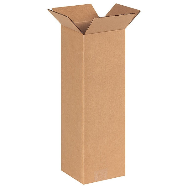 Tall Corrugated Boxes, 6" x 6" x 18", Kraft, 25/Bundle