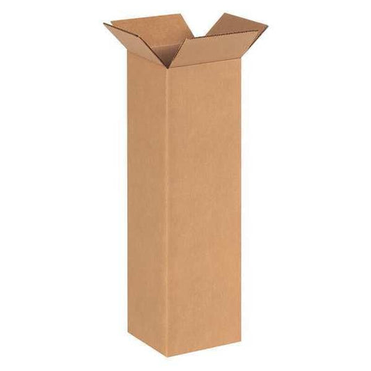 Tall Corrugated Boxes, 6" x 6" x 20", Kraft, 25/Bundle