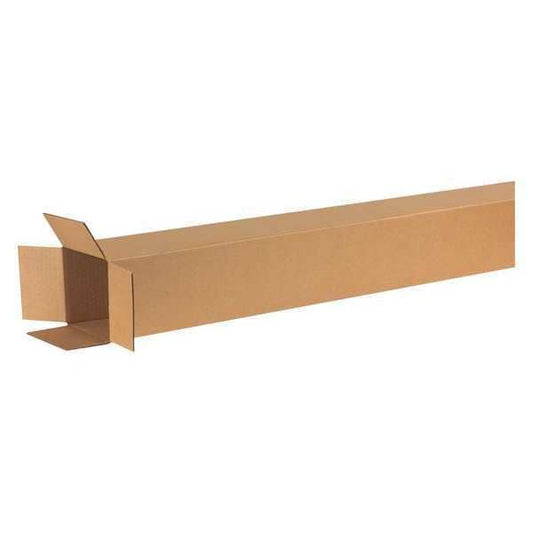 Tall Corrugated Boxes, 6" x 6" x 72", Kraft, 15/Bundle
