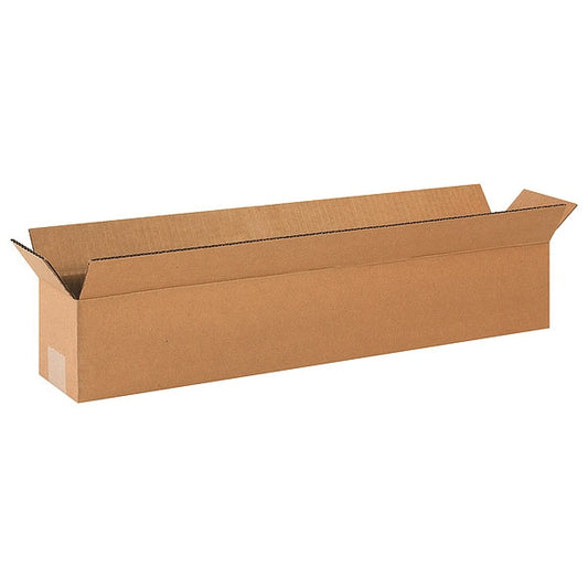 Long Corrugated Boxes, 24" x 4" x 4", Kraft, 25/Bundle