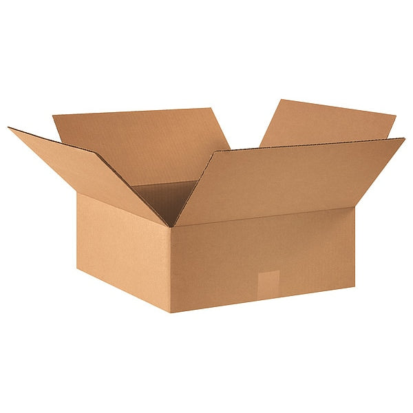 Flat Corrugated Boxes, 16" x 16" x 6", Kraft, 25/Bundle