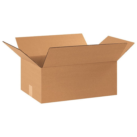 Corrugated Boxes, 17 1/4" x 11 1/4" x 7", Kraft, 25/Bundle