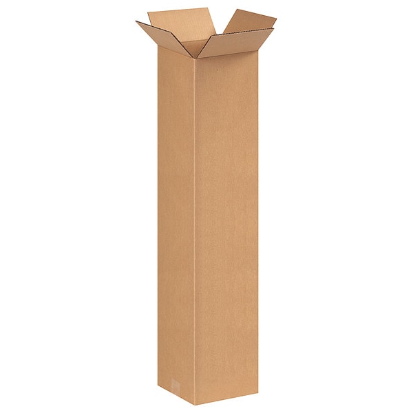 Tall Corrugated Boxes, 8" x 8" x 36", Kraft, 25/Bundle