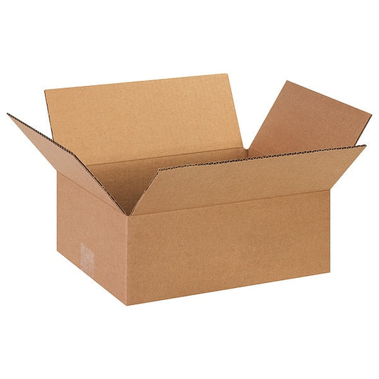 Flat Corrugated Boxes, 13" x 10" x 5", Kraft, 25/Bundle