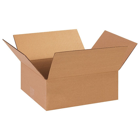 Flat Corrugated Boxes, 13" x 11" x 5", Kraft, 25/Bundle
