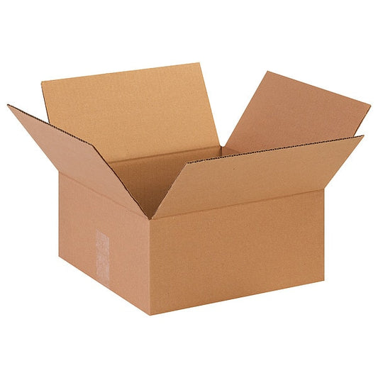 Flat Corrugated Boxes, 13" x 13" x 6", Kraft, 25/Bundle