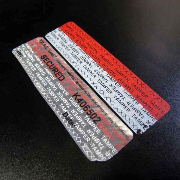 Tamper-Evident Tape, 1In x 4In, PK250