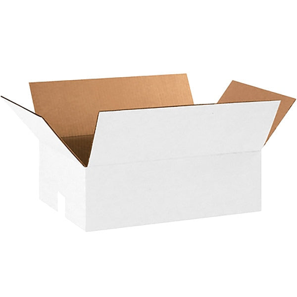 Corrugated Boxes, 18" x 12" x 6", White, 25/Bundle