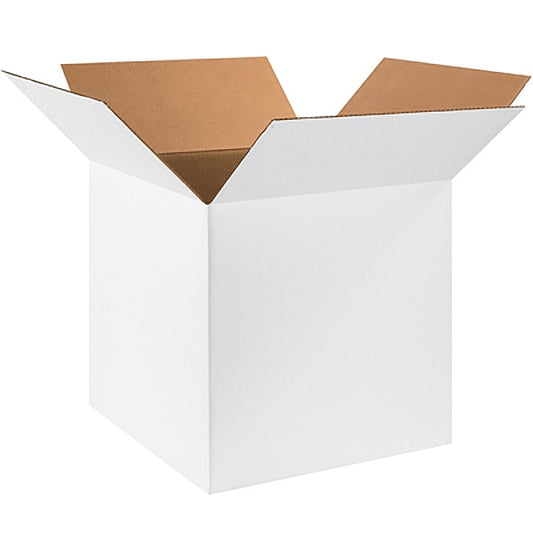 Corrugated Boxes, 18" x 18" x 18", White, 20/Bundle
