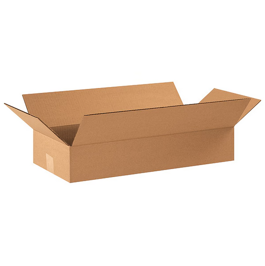 Flat Corrugated Boxes, 22" x 10" x 4", Kraft