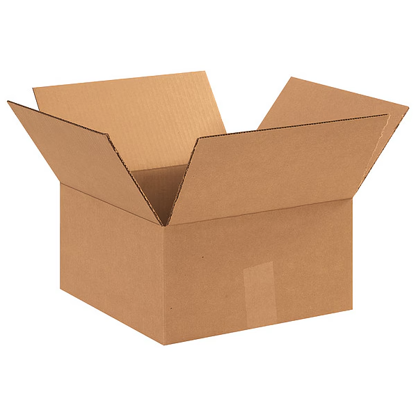 Flat Corrugated Boxes, 12" x 12" x 6", Kraft