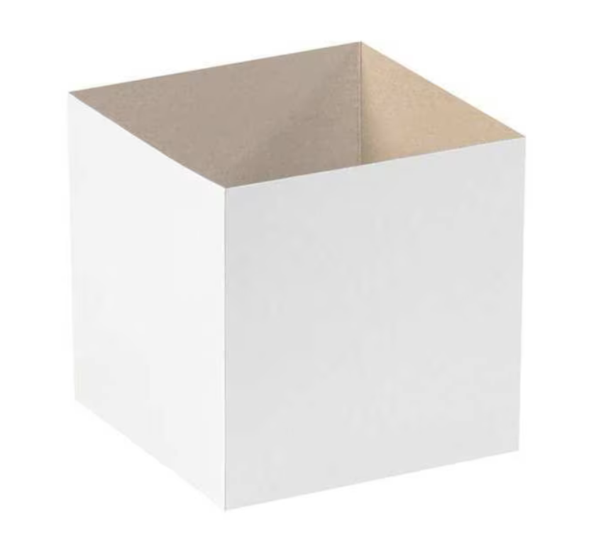 Deluxe Gift Box Bottoms, 6" x 6" x 6", White, 50/Case