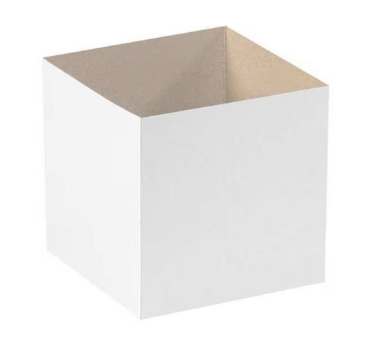 Deluxe Gift Box Bottoms, 6" x 6" x 6", White, 50/Case