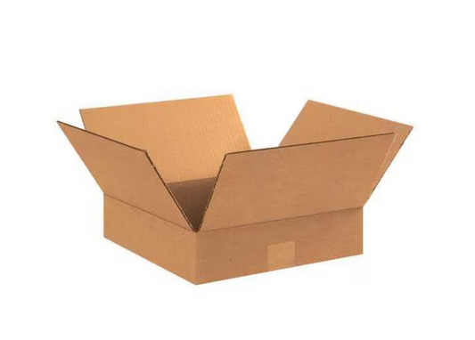 Flat Corrugated Boxes, 11" x 11" x 3", Kraft, 25/Bundle