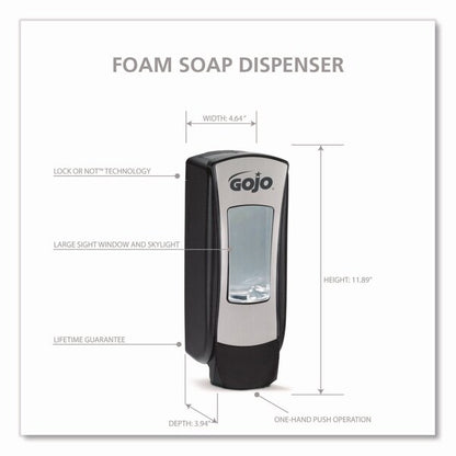 ADX-12 Dispenser, 1,250 mL, 4.64 x 3.94 x 11.89, Black/Gray, 6PK