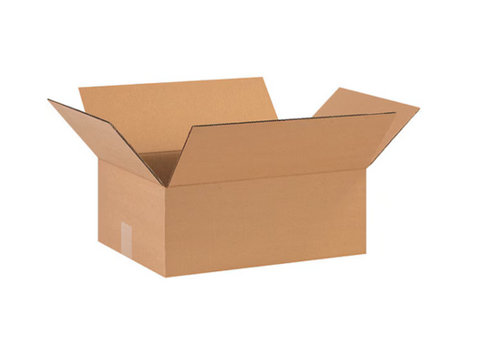 Flat Corrugated Boxes, 15" x 12" x 5", Kraft, 25/Bundle