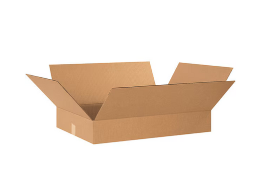 Flat Corrugated Boxes, 22" x 16" x 4", Kraft, 25/Bundle