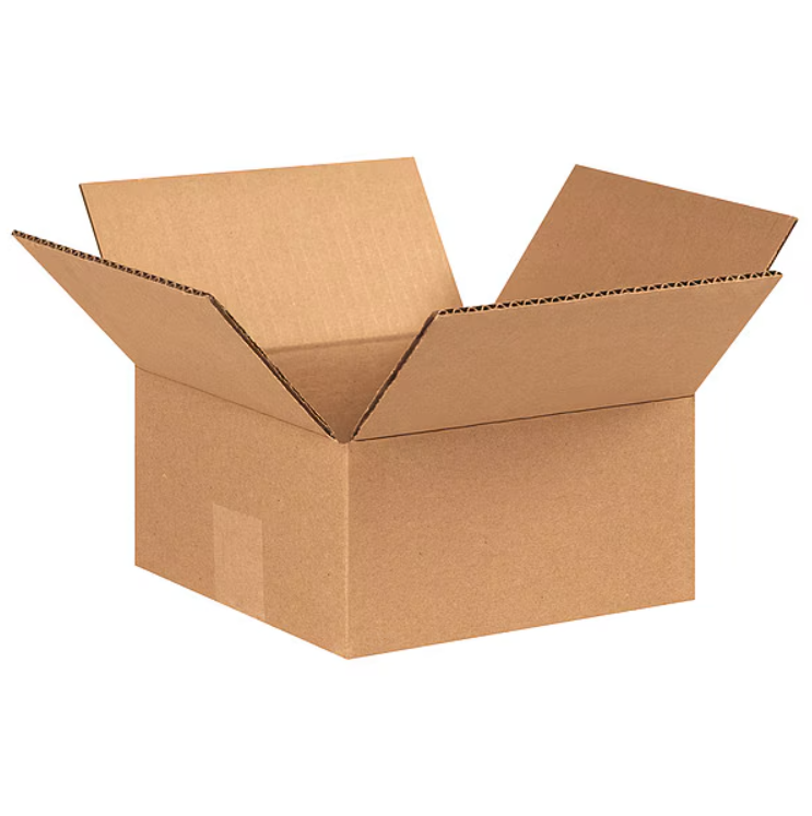 Flat Corrugated Boxes, 7" x 7" x 3", Kraft