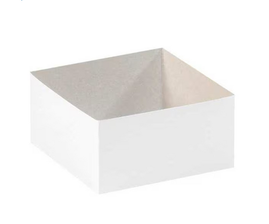 Deluxe Gift Box Bottoms, 6" x 6" x 3", White, 50/Case