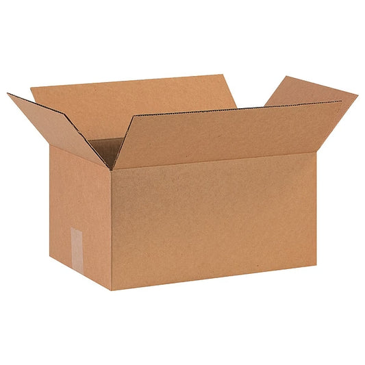 Corrugated Boxes: 16”X10”X8”, Kraft, Single layer