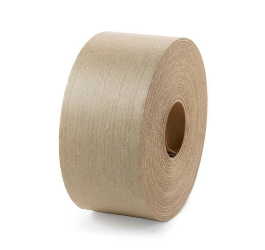 2.83 x 450' Reinforced Water-Activated Gummed Kraft Tape pack of 1 for Carton Sealing, White