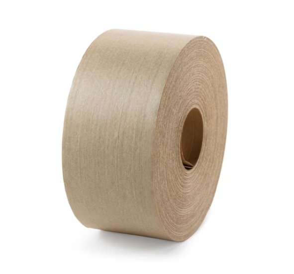 3 x 375' Reinforced Heavy Duty Water-Activated Gummed Kraft Tape pack of 1 for Carton Sealing