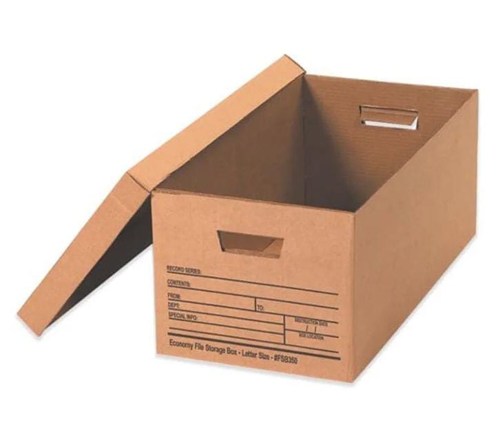 Economy File Storage Boxes, 24" x 12" x 10", Kraft, 12/Case