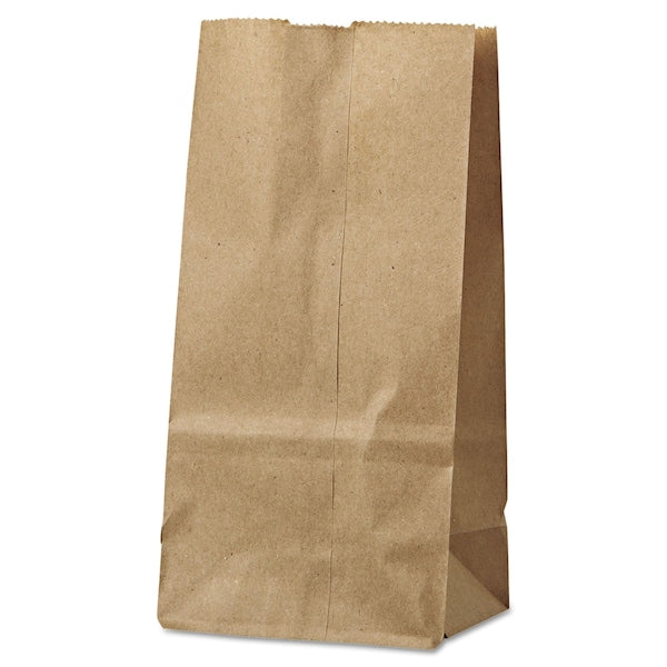 Paper Bags, 30 lbs Cap., #2, 4.31"w x 2.44"d x 7.88"h, Kraft, PK500