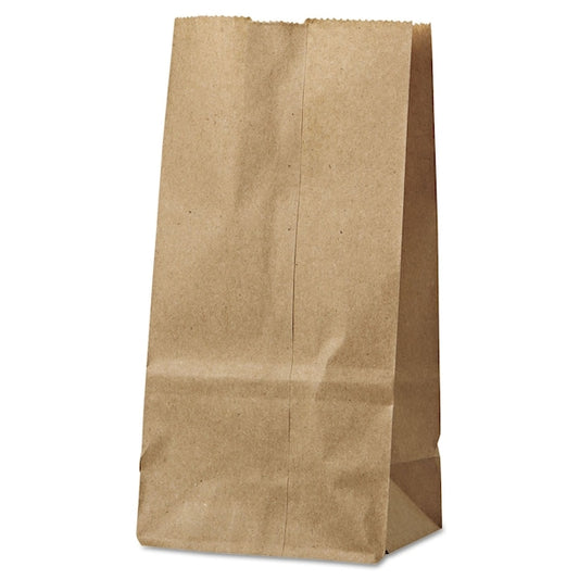 Paper Bags, 30 lbs Cap., #2, 4.31"w x 2.44"d x 7.88"h, Kraft, PK500