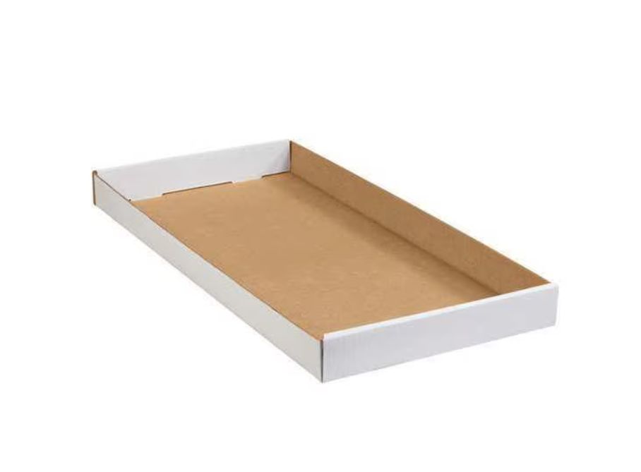 Corrugated Trays, 24" x 12" x 1 3/4", White, 50/Bundle