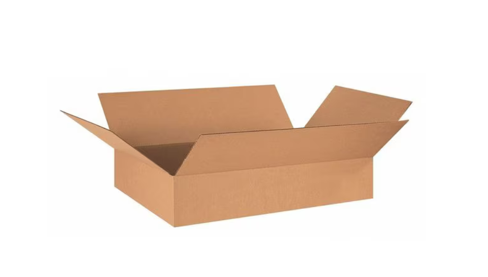 Flat Corrugated Boxes, 29" x 17" x 3", Kraft, 25/Bundle