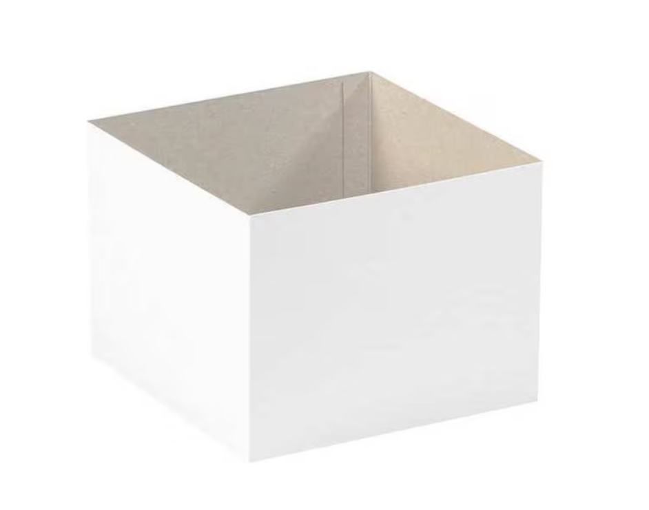 Deluxe Gift Box Bottoms, 8" x 8" x 6", White, 50/Case