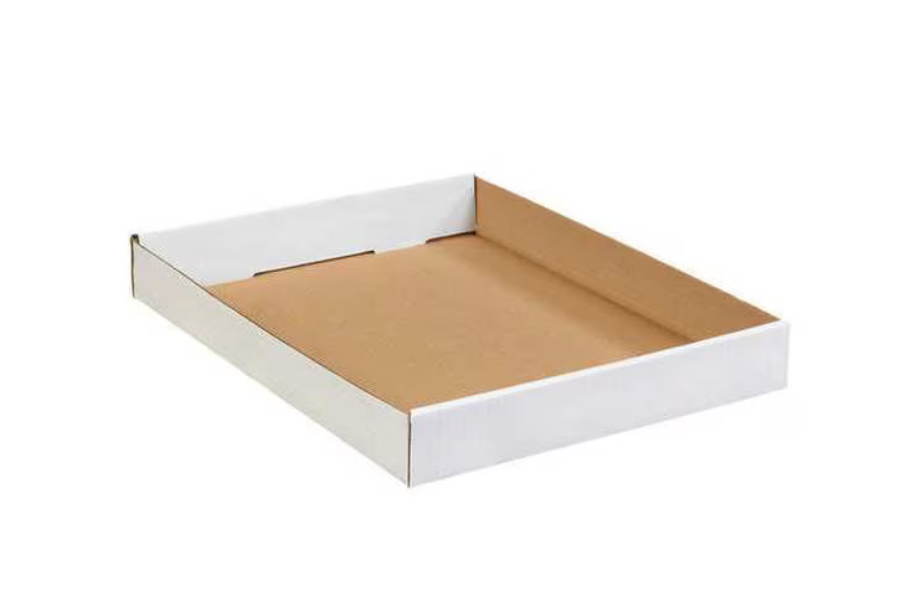 Corrugated Trays, 15" x 12" x 1 3/4", White, 50/Bundle