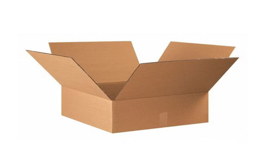 Flat Corrugated Boxes, 18" x 18" x 5", Kraft, 25/Bundle