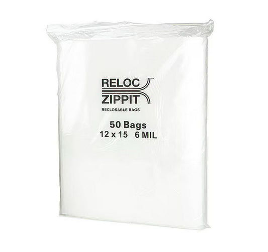 Reclosable Poly Bag 6-MIL, 12"x 15", Clear