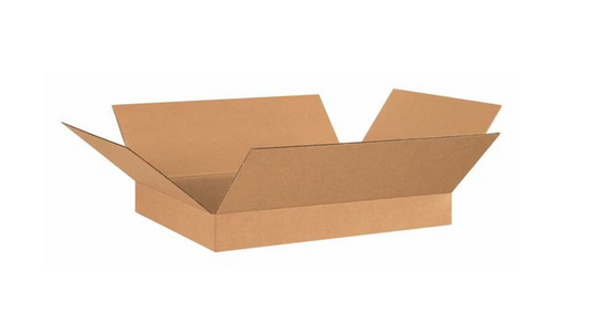 Flat Corrugated Boxes, 26" x 20" x 4", Kraft, 20/Bundle