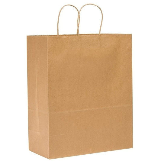 Duro Bag Dubl Life 87128 Shopping Bag, 65 lb Capacity, Kraft Paper, Brown