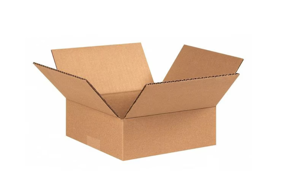 Flat Corrugated Boxes, 8" x 8" x 3", Kraft, 25/Bundle