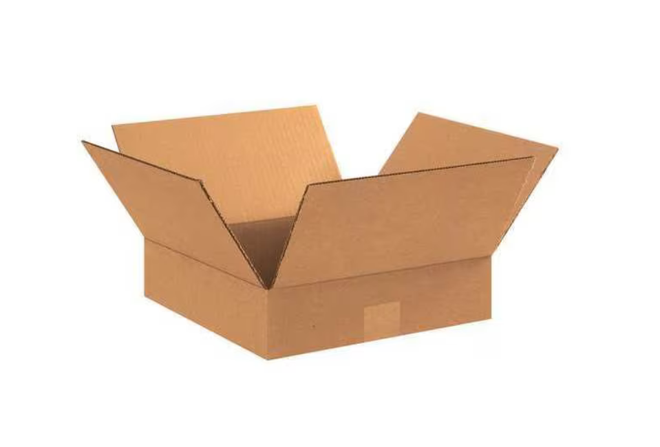 Flat Corrugated Boxes, 15" x 15" x 3", Kraft