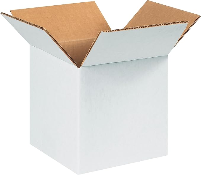 Corrugated Boxes, 6" x 6" x 6", White