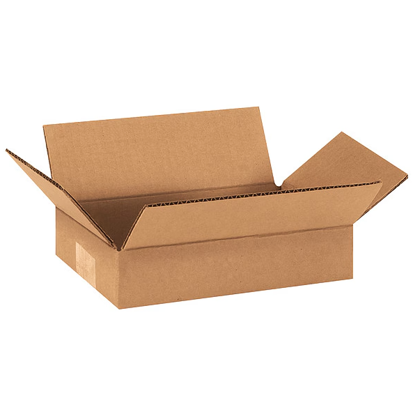 Flat Corrugated Boxes, 9" x 6" x 2" , Kraft