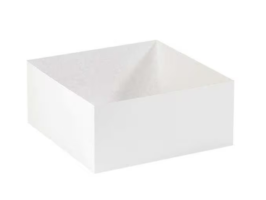 Deluxe Gift Box Bottoms, 14" x 14" x 6", White, 50/Case