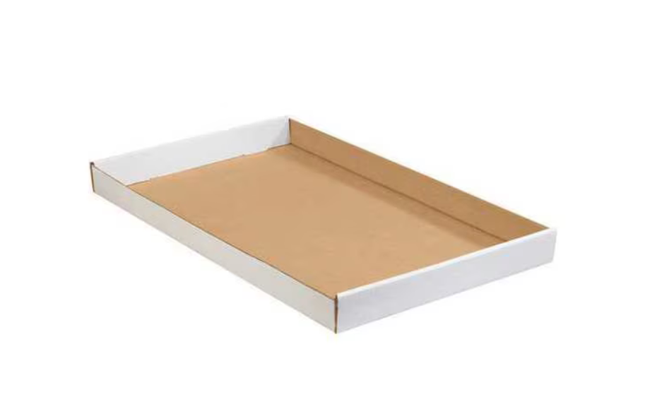 Corrugated Trays, 24" x 15" x 1 3/4", White, 50/Bundle