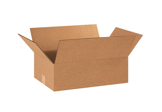 Flat Corrugated Boxes, 19" x 13" x 6", Kraft