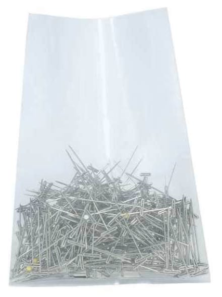 8" x 20" Flat Poly Bags, 4 mil, Clear