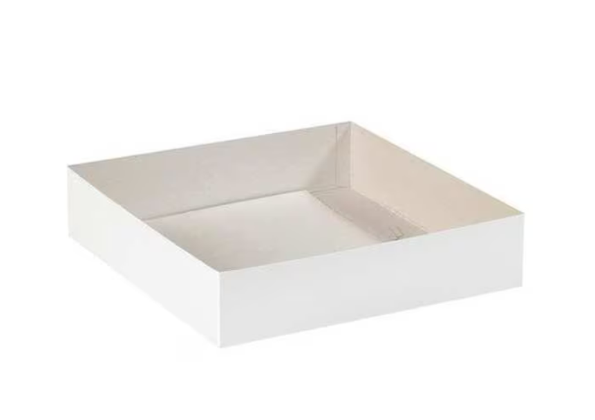 Deluxe Gift Box Bottoms, 14" x 14" x 3", White, 50/Case