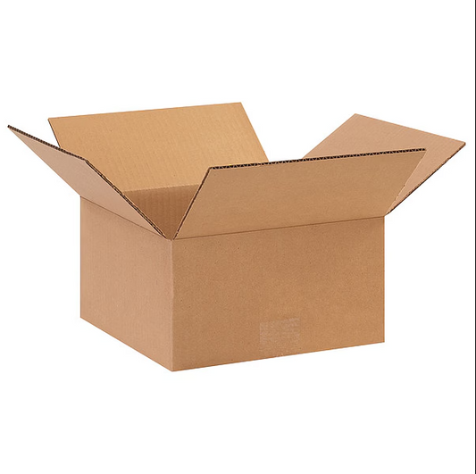 Flat Corrugated Boxes, 10" x 10" x 5", Kraft