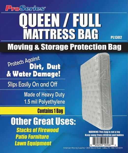 92" x 60" Mattress Bags, 2 mil, Clear