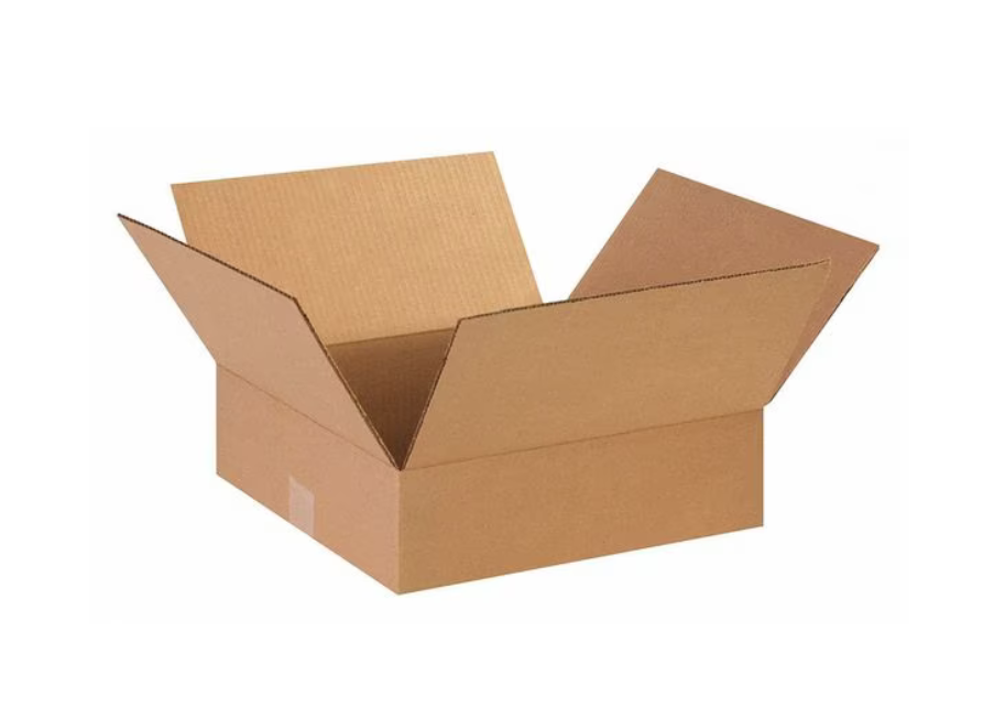 Flat Corrugated Boxes, 14" x 14" x 3", Kraft, 25/Bundle