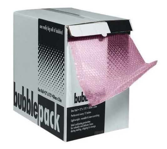 Anti-Static Bubble Dispenser Packs, 1/2" x 24" x 50', Pink, 1/Each